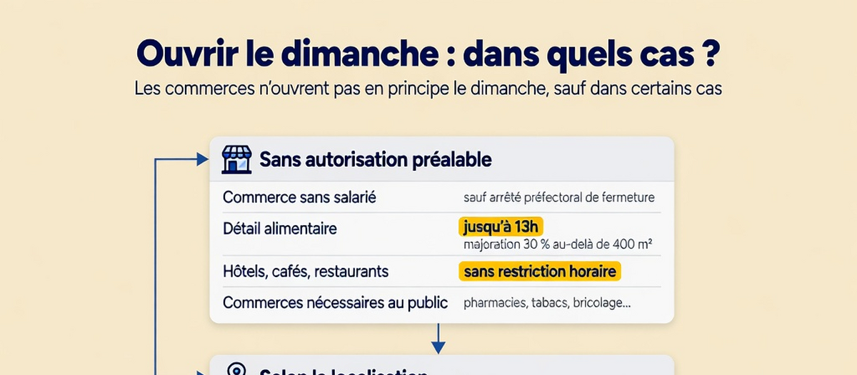 Infographie : Pouvez-vous ouvrir votre commerce le dimanche et faire travailler vos salariés ? (aperçu)