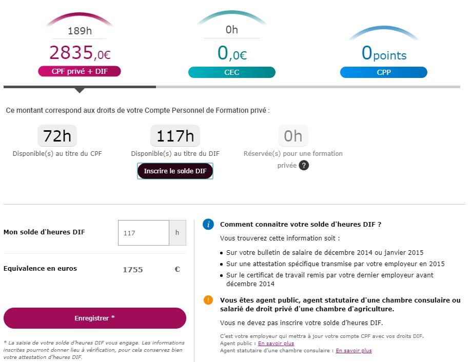 Quelles sont les modalités de conversion des droits inscrits sur le CPF au 1er janvier 2019
